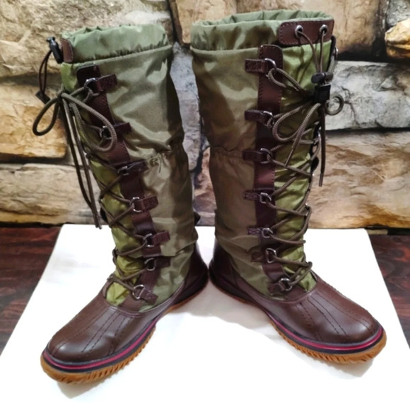 Pajar Canada Waterproof Winter Boots Green Brown Lined 7 - 7.5 38 Euro Grip Boot - Picture 9 of 13